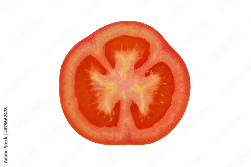 Sliced red tomatoes isolated on white background Sliced red tomatoes isolated on white background