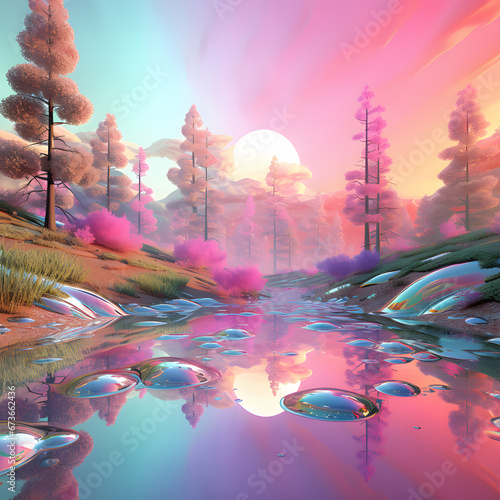 3d render of dreamy landscape from an other world © sv3d