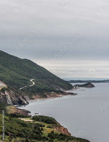 Valokuva A panoramic view of the Cape Breton Island Coast line cliff scenic Cabot Trail r