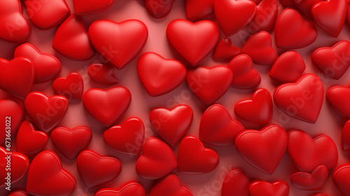 Valentines day background with red heart cut outs