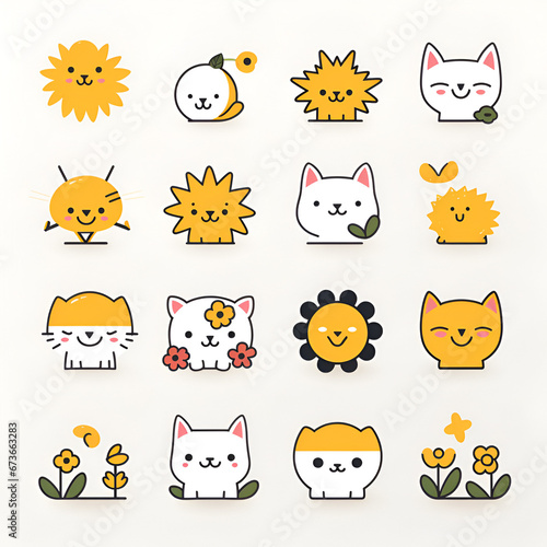 Wallpaper Mural set of funny cartoon animals Torontodigital.ca