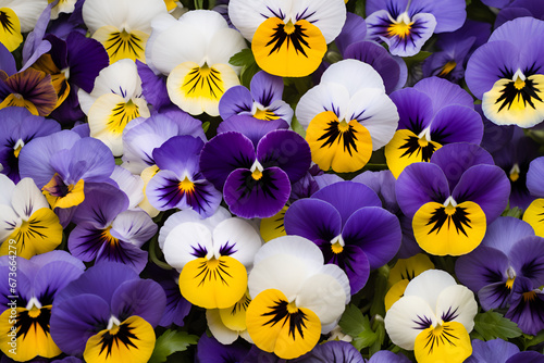 pansies as a floral background. natural multicolored backdrop. photo