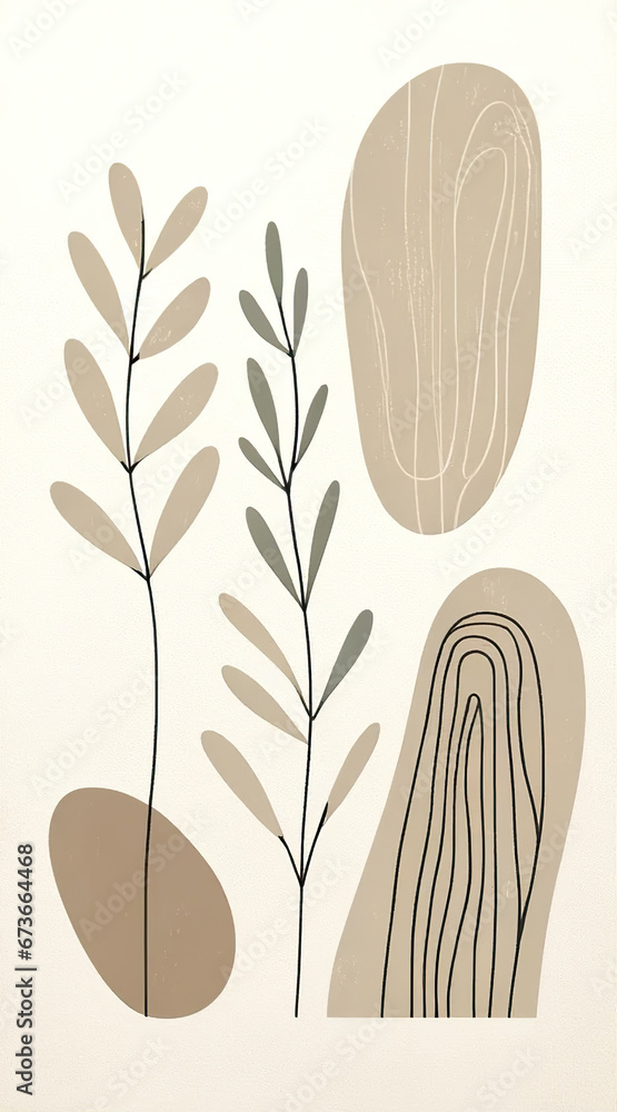 Aesthetic Minimalistic Nature Posters - Trendy Botanical Art for Modern Home Decor, Abstract Greenery Prints for Wall Decoration, Contemporary Eco-Friendly Artwork Design, AI Aesthetic Minimalistic Nature Posters - Trendy Botanical Art for Modern Home Decor, Abstract Greenery Prints for Wall Decoration, Contemporary Eco-Friendly Artwork Design, AI