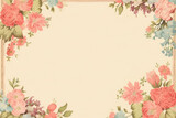 Blank vintage floral lined paper card background