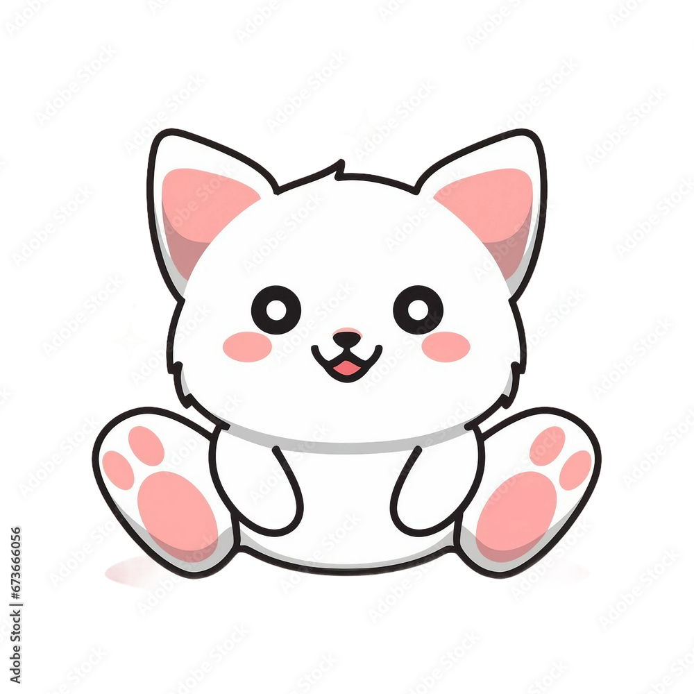 Single cute animal kawaii image with a solid clear background Single cute animal kawaii image with a solid clear background