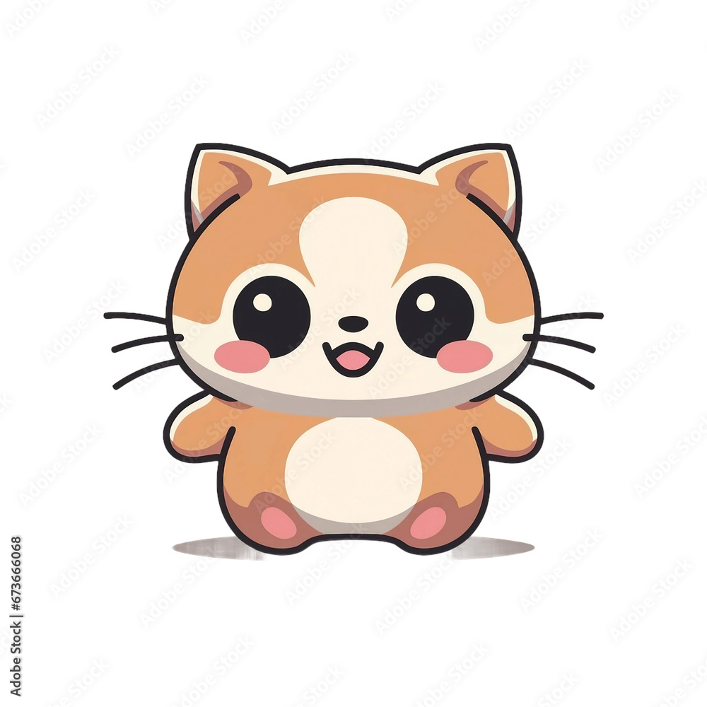 Single cute animal kawaii image with a solid clear background Single cute animal kawaii image with a solid clear background