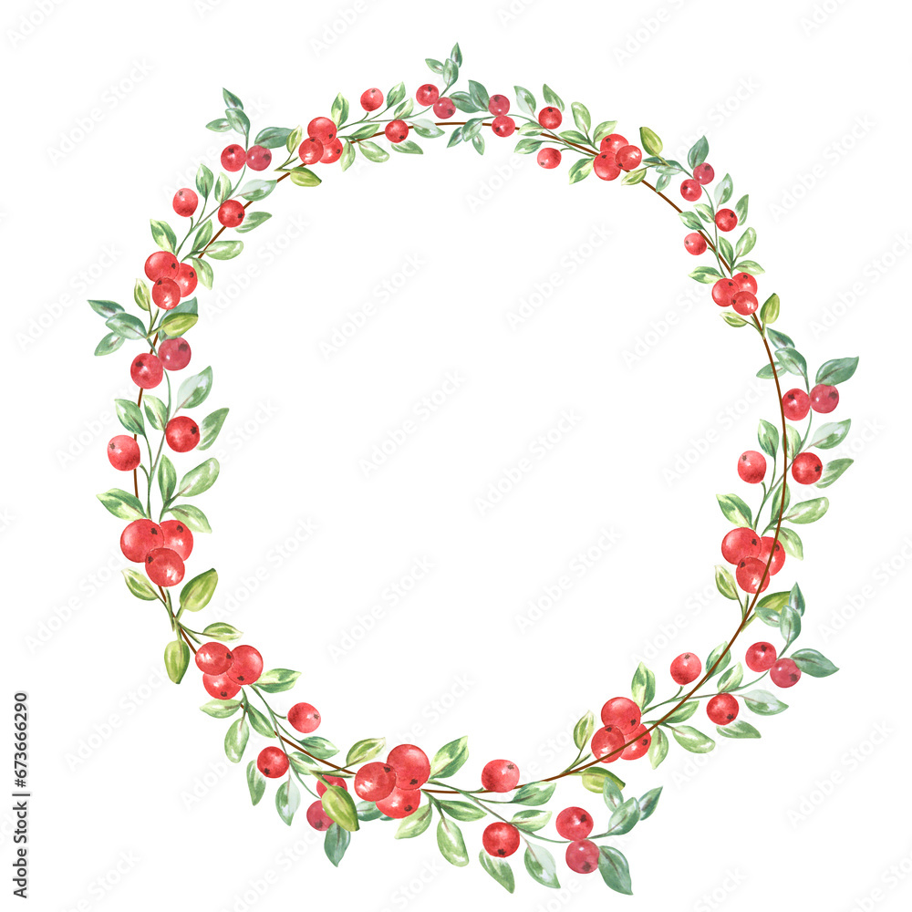 Watercolor frame of wild berries on a white background. Self made. Can be used in the design of napkins, cards, frames. Watercolor frame of wild berries on a white background. Self made. Can be used in the design of napkins, cards, frames.