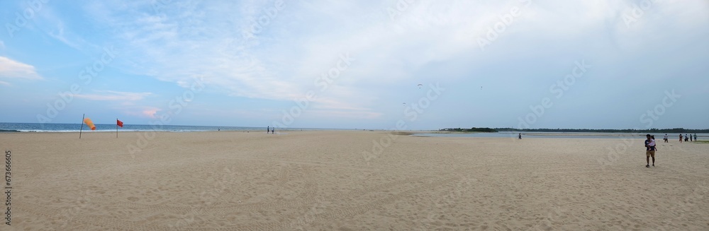 Puducherry, India - Oct 16 2023: Eden Beach - Blue flag Beach in Pondicherry.