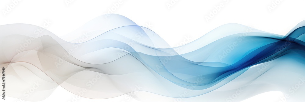 Fototapeta premium Watercolor style abstraction of razvnotsvetnye wavy and curved lines of bright colors on a white background. Banner