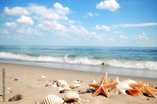 shells and starfish on the beach