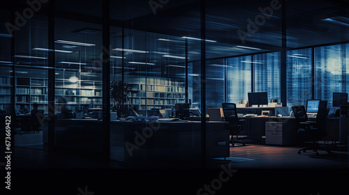 Intensely blurred office scene perfect for tech or business websites © javier