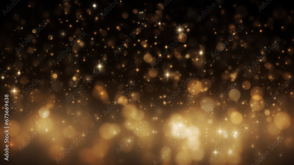 Fototapeta premium Abstract gold bokeh background. Christmas and New Year backdrop.