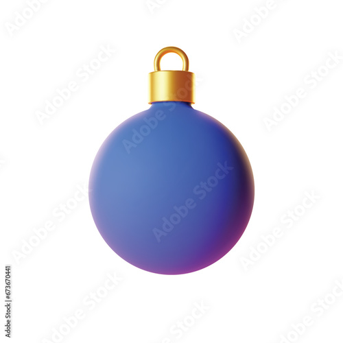 3d Christmas ball icon. Realistic illustration of a winter holiday decoration isolated on a white background. Vector 10 EPS.