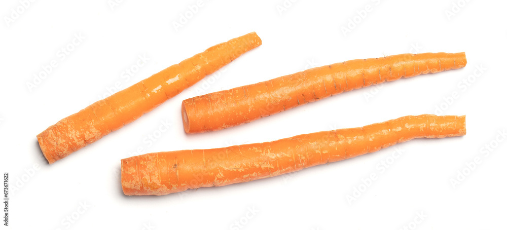 Old carrots isolated on a white background Old carrots isolated on a white background