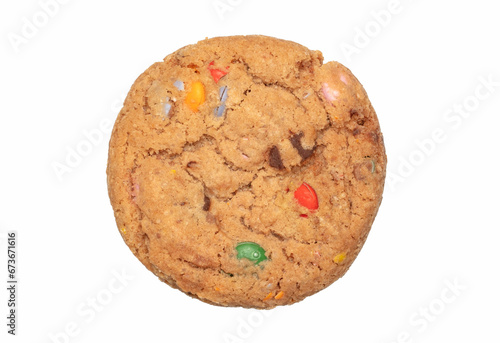 Cookie with colorful chocolate candy in them