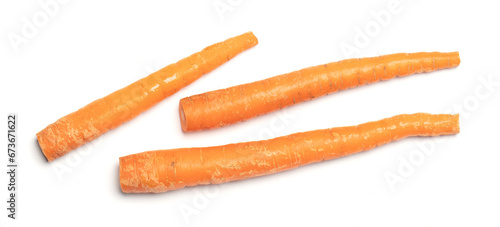 Old carrots isolated on a white background