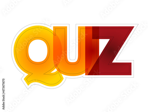 Quiz colorful text quote, concept background