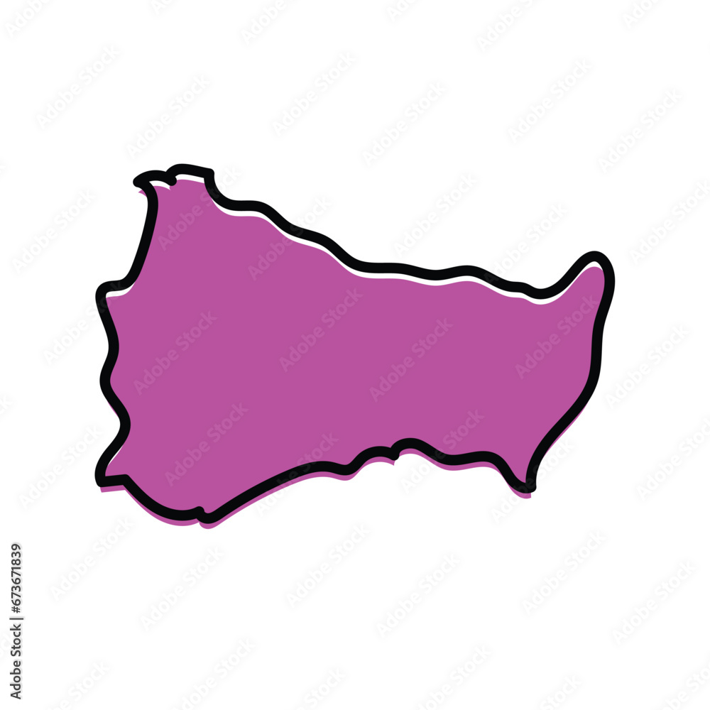 Paysandú state map vector of Uruguay country