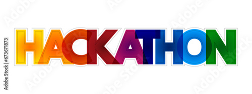 Hackathon colorful text quote, concept background