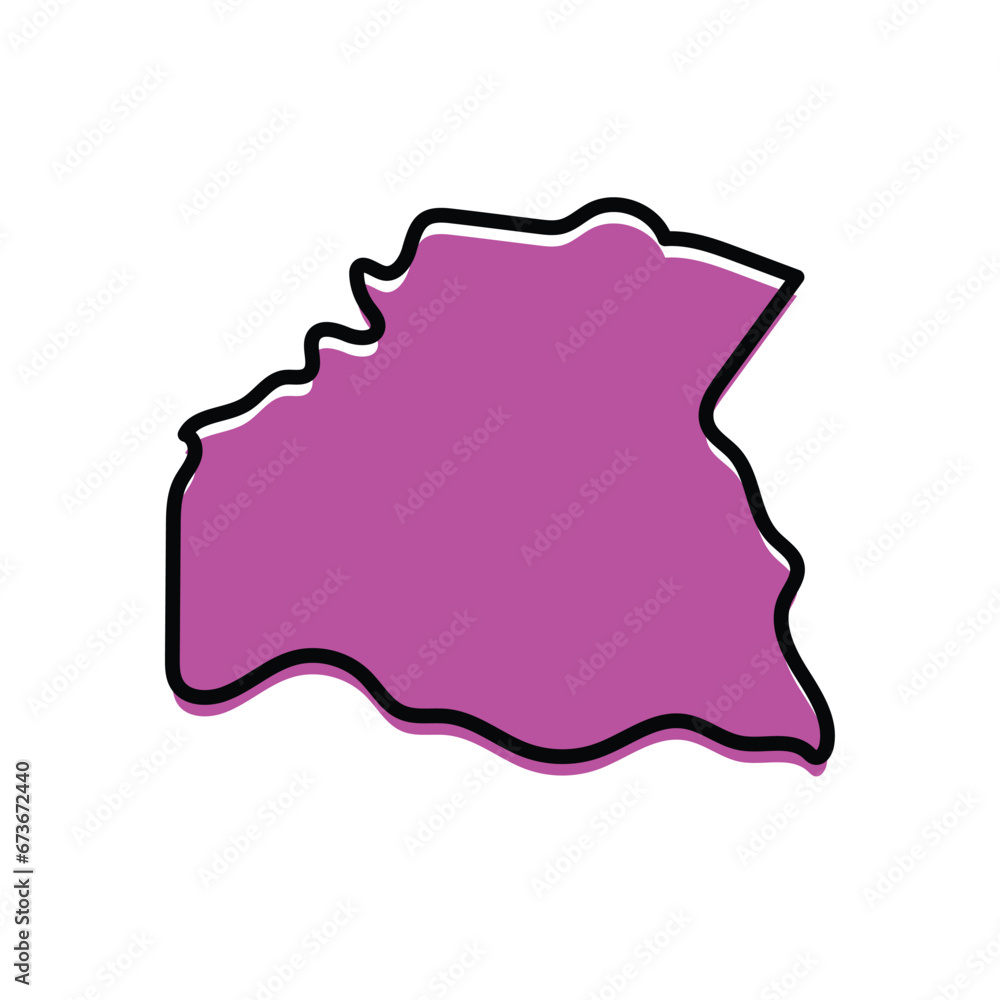 Soriano state map vector of Uruguay country