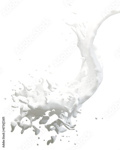 milk or white liquid splash. 3d rendering