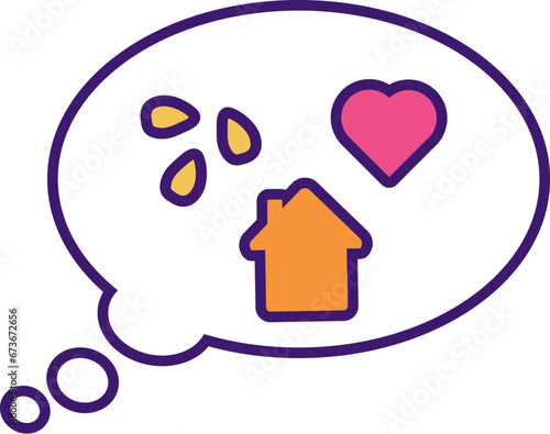 Cute dream bubble of homeless hamster. Homeless Guinea Pig waits for owner help. Pets and animals care. Vector cartoon illustration in thick stroke isolated on white background