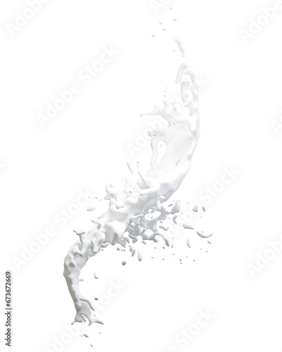 milk or white liquid splash. 3d rendering.