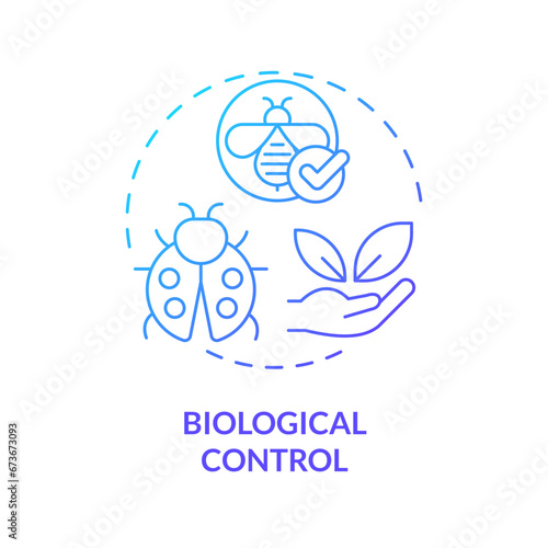 2D gradient biological control icon, isolated vector, integrated pest management thin line illustration.