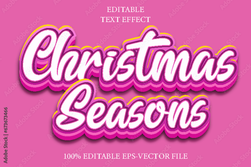 Christmas Seasons Editable 3D Emboss Style
