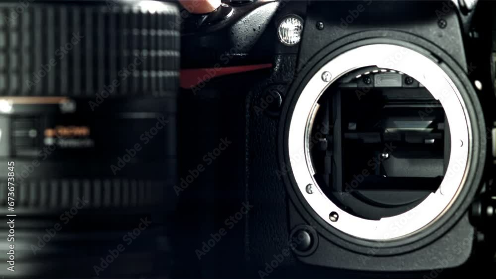Operation of the release mechanisms of a SLR camera. Filmed on a high-speed camera at 1000 fps. High quality FullHD footage Operation of the release mechanisms of a SLR camera. Filmed on a high-speed camera at 1000 fps. High quality FullHD footage