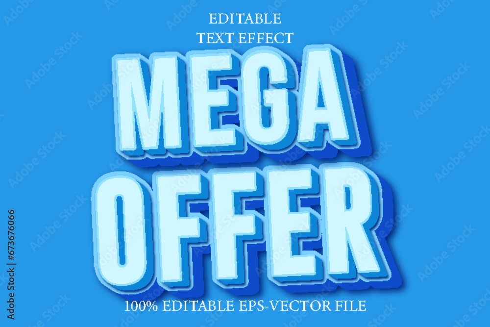 Mega Offer Editable 3D Emboss Style Mega Offer Editable 3D Emboss Style