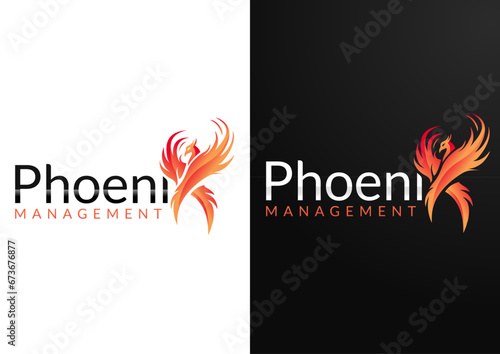 Vector phoenix x logo design concept