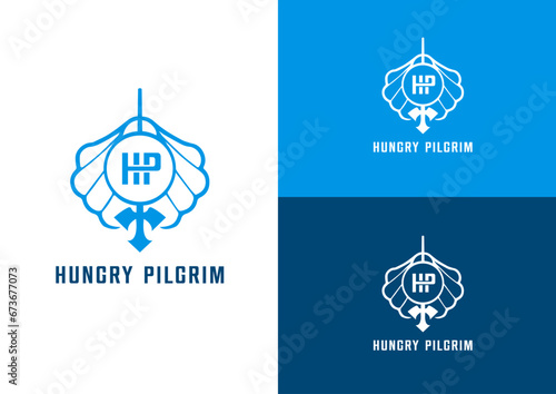 Vector pilgrim logo design concept