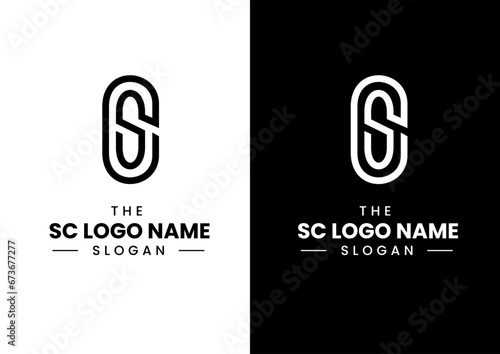Vector minimal SC logo design concept