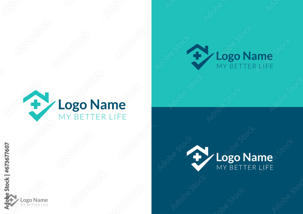 Vector medical house logo design concept Vector medical house logo design concept