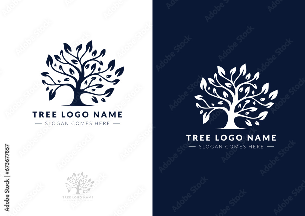 Vector tree logo design concept