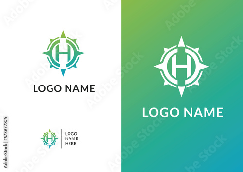 Vector abstract compass logo design