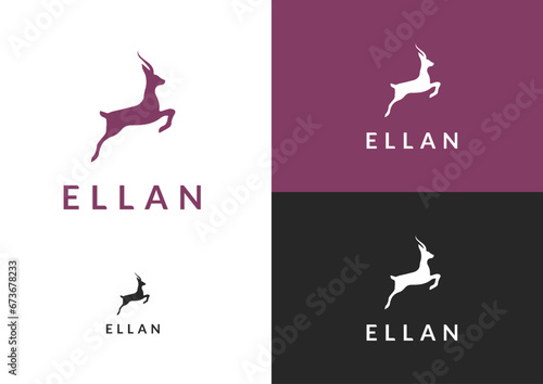 Vector simple antelope logo design concept