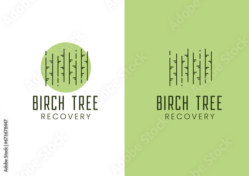 Vector birch trees logo design concept