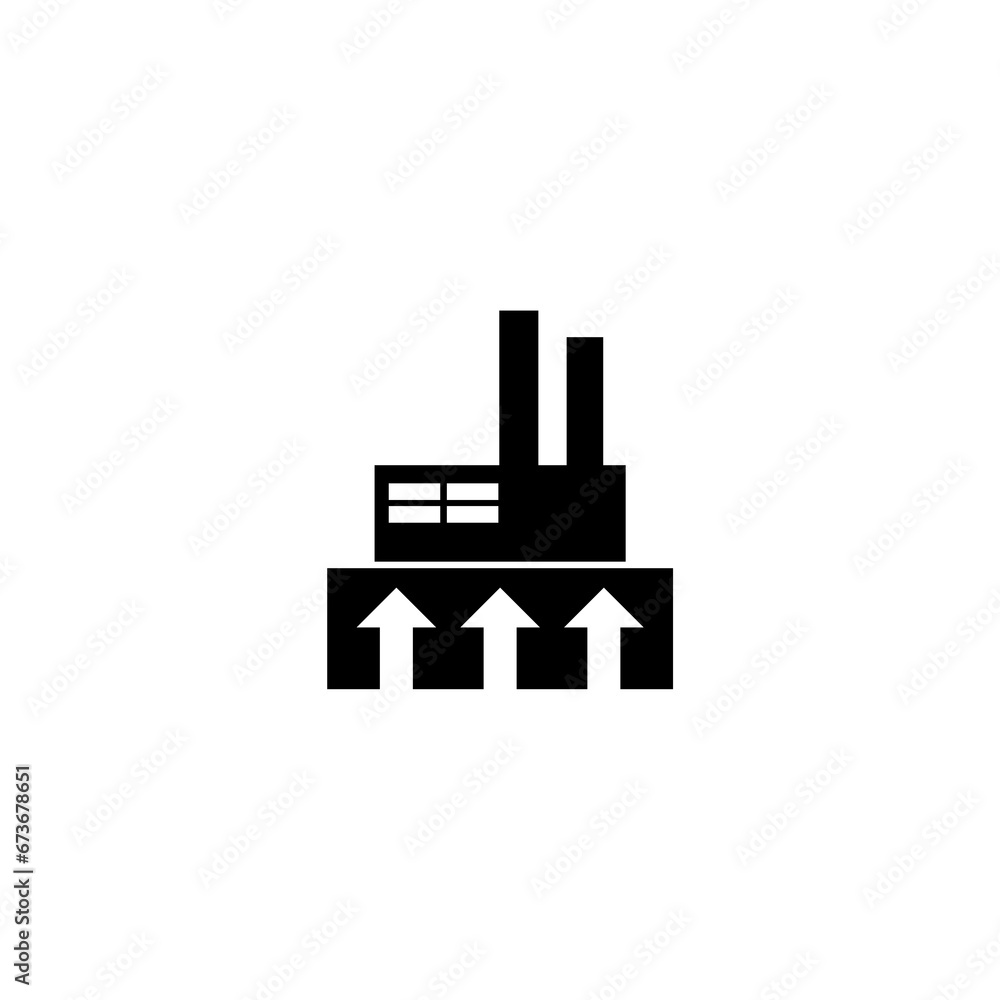 Geothermal energy icon. Industrial power plant isolated on white background Geothermal energy icon. Industrial power plant isolated on white background