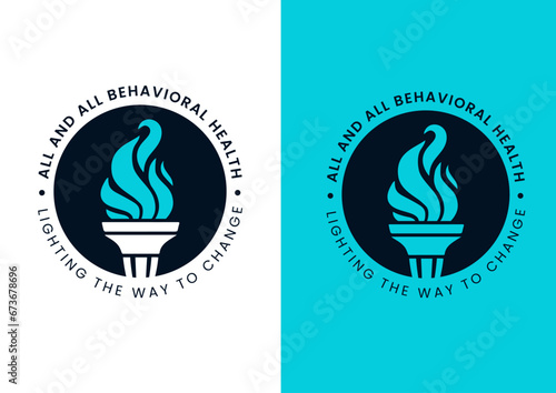 Vector simple torch logo design concept