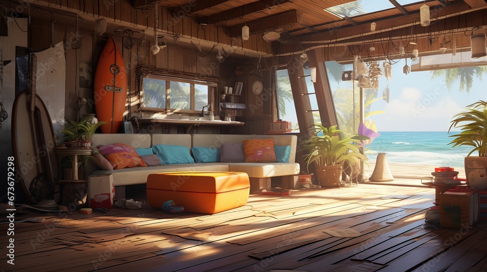Sunset on the sea. AI generated art illustration. Sunset on the sea. AI generated art illustration.