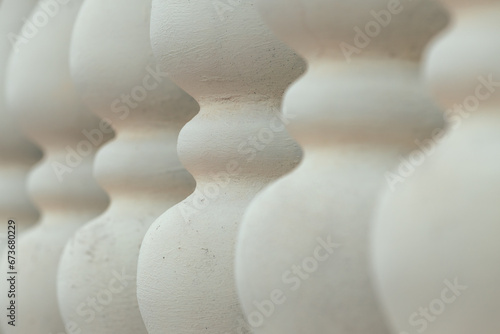 White baroque balustrade forming pattern, vintage retro architectural feature Fototapet