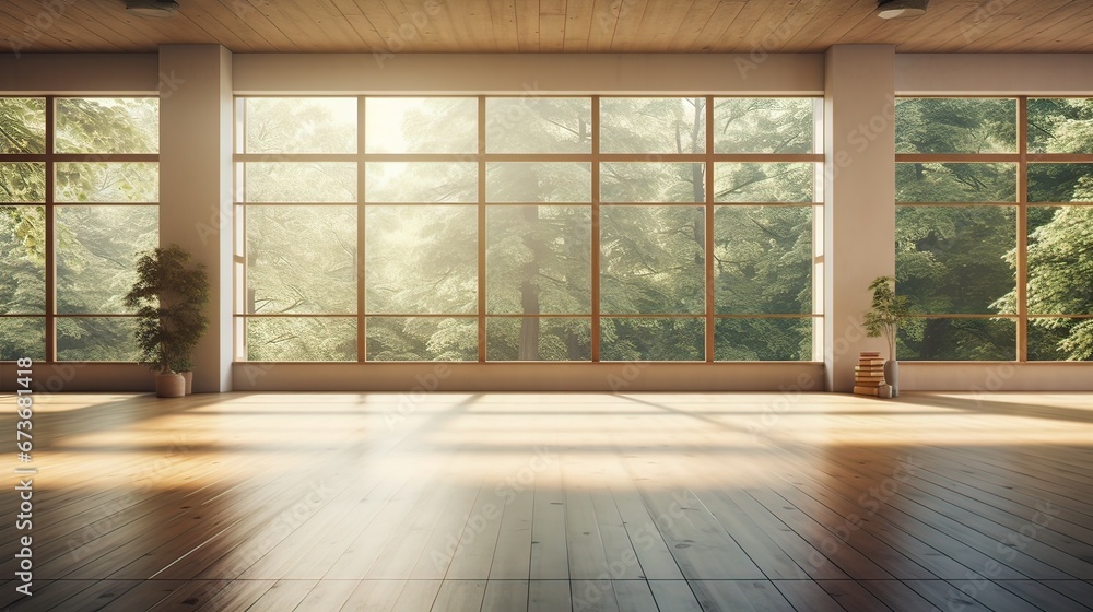 Interior of a modern building. AI generated art illustration. Interior of a modern building. AI generated art illustration.