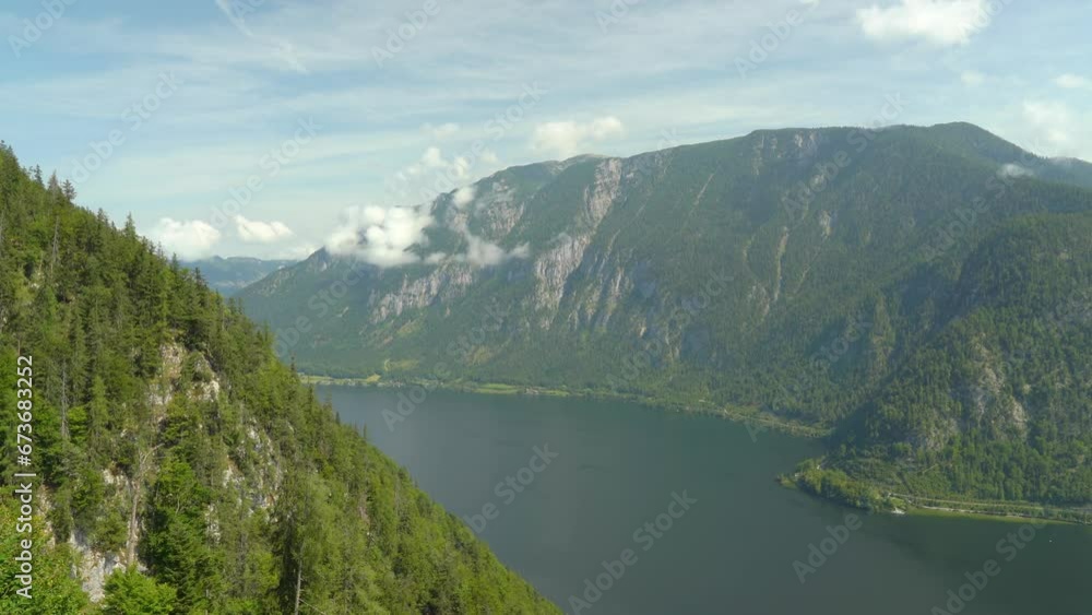 Zoom In on Lake From Hallstatt Skywalk Zoom In on Lake From Hallstatt Skywalk