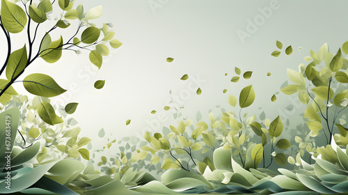realistic spring green leaves background