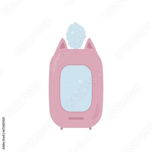 Pink air humidifier in the shape of a cat.
Household appliances for the home. The concept of comfort and healthy lifestyle.
Vector isolated on white background.