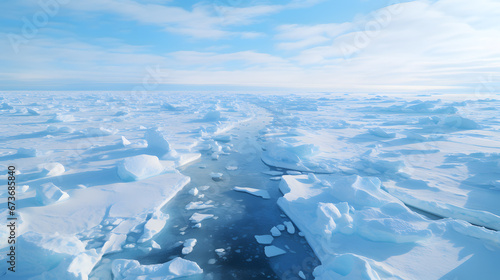 An awe-inspiring aerial view of the rapidly vanishing ice sheets in the Arctic, symbolizing the profound changes occurring in one of the planet's most remote and sensitive regions.