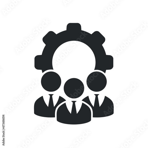People with gear icon. Management development symbol. Illustration vector