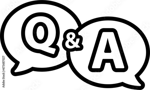 question and answer Q&A icon. linear line flat trend modern logotype stroke design web element isolated symbol
